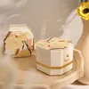 Bolsa de manuseio de presente papel criativo papel de presente Diy Candy Dragee Box Wedding Party Decor Box Annor Bonbonniere embalando