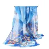 Sciarpe 160*50 cm Regalo per le vacanze multi-stile Vendita di sciarpa a strisce chiffon a strisce selvatiche a scialle di crema solare Sciarpe di sciarpe floreali 240410