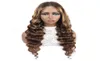 Ishow 840inch Brésilien Highlight 13x4 Transparent Lace Front Perruque péruvien Peruvian Loose Deep Straight Curly 427 Brown Color Human 2667844