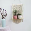 Tapestries macrame hangende planter mand wand handgemaakte plantenhanger pot tassel houten plank tapijt appartement slaapzaal kamer decoratie