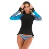 Women's Swimwear Plus Size Rash Guard Long Sleeve Two Piece Swimsuit For Women Bathing Suit Tankini Manga Larga Surfing Shorts