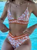 Frauen Badebekleidung 2024 bedruckt floral bikini sexy sexy stripien badeanisch Frauen hohe Taille Frauen baden Badeschwimmschwimmanzug Strandbekleidung