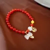 Red Agate Bowknot Flower Bracelet Fashion Personality Handstring China-chic eenvoudig veelzijdig handkleding meisje