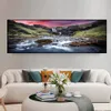 Nature Iceland Green Grass Waterfall Canvas Peinture Nordic Landscape Affiches et imprimés Wall Art Pictures Home Decor No Frame