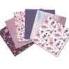 24 Sheets Violet Bloom Craft Paper Pads Cutting Dies Art Background Origami Scrapbooking Card Making