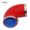 EPLUS Universal Silicone Tubing Hose 90 Degrees Connector Car Intercooler Turbo Intake Pipe Coupler Red Multi Size