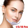 1/5/10pcs Restaurant Mundmaske Sheild transparent Unisex Gesichtsmaske Mund wiederverwendbares Plastikmaske für Hotelkochmaske