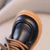 Laarzen knappe kinderen korte Engelse styte mooie silhouetschoenen voor meisjes babyjongen herfst student platform school h04045