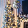 クリスマスキラキラ20pcsクリスマスツリー飾り人工結婚式クリスマスフラワーズリースウェディングオーナメントブルー