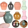 Craft vaso per vaso di fiori in porcellana vintage 1:12 Scala delle bambole in ceramica Accessori per vasi in miniatura Mini pallone giocattolo giocattolo