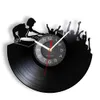 Night Club Music Festival DJ Booth Stage Turn Turse Tables Night Club Decor Wall Clock Clock Disco Dance Party Vinyl Record Wall Clock