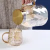 Amber Diamond Tekstura Szklana Teapot i kubek Zestaw oporny na ciepło z zimną wodą dzban przezroczysty kubek do kawy