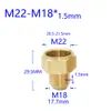 Messing 3/8 "1/2" M14 M18 M22 DRAAD CONNECTOR MAN VROUWELIJK VOOR BUBBLER WATERPURIFIER KOPER FITTERS TOUT STAND STANDSPACING 1,5 mm