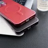 Luxury Leather For Magnet Wireless Charging Phone Case For iPhone 15 Plus 15 14 13 12Pro Max Camera Lens Protection Cover