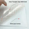 Adesivos de janela folha de filme transferido transflexão com alinhamento de grade rolo de fita adesiva de papel para decalques de parede artesanato 30x100cm