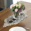 Table Runner White Lace Europe Broidered Table Flag Jacquard Tip Cash Coffee TV Cabilt Long Nappeur Décoration de mariage