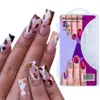 100 -stcs/doos transparante doodskist nep nagels capsules kunstmatige acryl full cover herbruikbare valse nagels tips geperst op de nagel