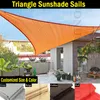 Beige Triangle Sun Shade Sail Permeable Anti-UV Sunshade Net Outdoor Sun Shelter Canopy Outdoor Patio Pool Sunshade Sails