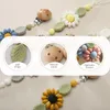 BOPOOBOBOOBOOBOO BABY HANDMADE Pacifier Chain Silicone Hunflower Nipple Chain Clip Wooden Dummy Nipples Holder Clip Tehthing DIYギフトおもちゃ