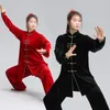 Mulheres de veludo coreano de outono, mulheres que realizam roupas de artes marciais Taiji Kungfu Uniformes Tai Chi Suits