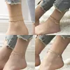 Anklets 2Pcs Set 2024 Fashion Simple Round Bead Female Charms Foot Jewelry For Women Bohemian Beach Leg Chain Ladies Gift