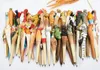 Creative Carved Wooden Animal Pen BallPoint Stationery Hand Painted Vintage Wood pens Back To School Party Favors 10pcs/Lot