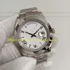 12ボックス付きのスタイル自動時計本物の画像メンズ40mm 228206ホワイトダイヤルスムースベゼル904Lスチールブレスレット228239機械式時計腕時計