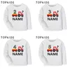 T-shirt per auto da trattore che tira i ragazzi 1 2 3 4 5 6 7 8 9 anni Customalizza Nome Kids Taglie a maniche lunghe NAMBINE CAMBINA