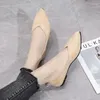 Casual Shoes 2024 Kvinnor vår och hösten Flat Fashion Women's Pointed Toe Sticked Elastic bekväm utomhus