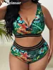 0xL - 4xl Neu gedruckter Bikini Plus Größe großer Badebekleidung Frauen Bikini Set Badeanzug V3893