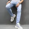 Jeans masculinos Moda de rua da moda Simple estilo sólido estilo magro de qualidade de qualidade casual de qualidade de qualidade de jeans para jeans para