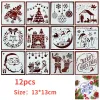 12pcs Christmas Series Woodland Santa Festive Snowflakes Metal Cutting Dies Scrapbooking décor Template en relief Carte de bricolage
