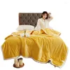 Blankets Solid Color Three-layer Thickening Warm Soft And Comfortable Single Double Flannel Lamb Velvet Skin-friendly Blanket