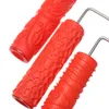 Durable Roller Brush Printing Rollers Soft Glue Plastic Handle Red Multi-pattern Wall Paint Set Home Decor Tools Home & Living