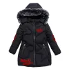 큰 크기의 겨울 여자 자켓은 따뜻한 두꺼운 크리스마스 코트 가을 후드 지퍼 지퍼 방수 아웃웨어 아이의 옷 3-12 년