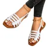 Kobiety Sandały Kobieta Lato puste buty rzymskie 2024 Women Gladiator Otwarty palca na plażę Flats Panie Obuwie Plus 35-43 240409
