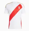 T-shirt maschile 2024 2025 S-4xl Maglie da calcio Perù a casa maglietta Pizarro Falfan Guerrero Flores Lapadula Fans Shirt da calcio Kit Kit