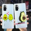 Cute Avocado Food Transparent Silicone Cover For Redmi Note 11 11T 10T 10 10S 9 9S 9T 8T 8 7 5 Pro Max Phone Case