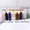 1set Wooden box gift box High quality Decorative Natural Hand Carved crystal points quartz wand pillar for sale healing Wand