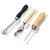 Professional Leather Craft Tool Kit Hand Stitching Stitching Punch Awl Wax Thread Scissors Set Leather Sewing Accessories Set