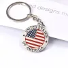 플래그 키 체인 USA Metal America US Key Chain Trump Keychains Keyring S Ring 0410