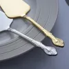 Gold Retro Kek Kürek Kürek Şartı Pasta Pizza Peynir Sunucusu Kesici Gıda Yardımcı Kek Bölücü Spatula Restoran Siverware Pişirme