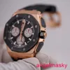 AP Moissanite Wrist Watch Mens Watch Royal Oak 26420ro Black Disc Chronograph Rose Gold Watch Automatic Mécanique Swiss Luxur Luxury Sports Sports Diamètre Full Diamètre 4