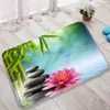 Zen Bamboo salle de bain de salle de bain tapis de bain encre paysage noir orchidée de fleurs de fleurs jardin paysage cuisine home tapis décor de tapis sans glissement