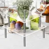 Decorative Plates Round Acrylic Cupcake Stand Holder Clear Stackable Cup Cake Tower Dessert Stands For Donuts Fruits Pizza