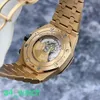 Grestest AP Wrist Watch Royal Oak Offshore Series 26470or Gold Shell Gold Band Chronograph Mens Watch 18K Rose Gold Material 42mm 42 mm