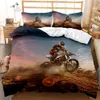 Set di biancheria da letto motociclistica 3D set di copripiumini Queen Size Set Extreme Sports Design per bambini Copertina trapunta per bambini