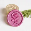 3D Butterfly Rose Flower Embossed Wax Seal Stamp With Handle Vintage Iris For Cards Envelopes Wedding Invitations Scrapbooking