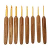1 st bambu virkningskrokar nålar guldfärg flera storlekar virkade nålar för stickning av virkning DIY -sömnadsverktyg 13,5 cm långa