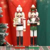 Arts and Crafts 36cm Nutcracker Soldier Puppet Wooden Handicraft inerbread Man Doll Desktop Ornament Home Decoration Navidad Christmas ift L49